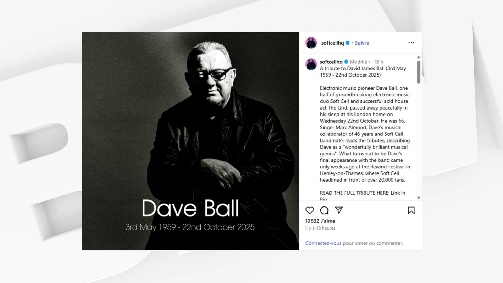 Dave Ball : L'Héritage Musical d'un Pionnier de la Synth-Pop